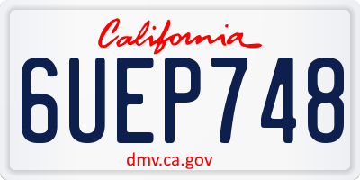 CA license plate 6UEP748