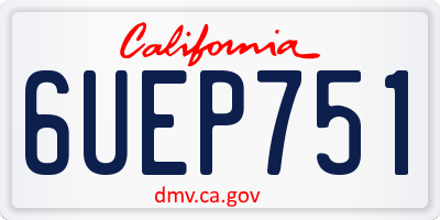 CA license plate 6UEP751