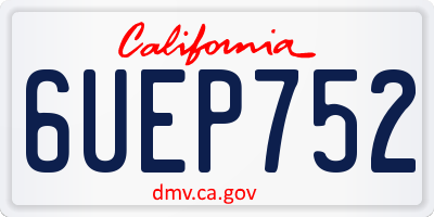 CA license plate 6UEP752