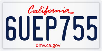 CA license plate 6UEP755