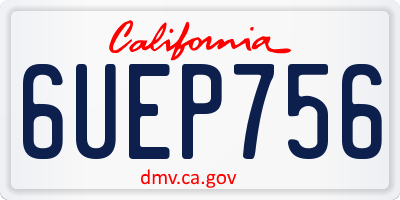 CA license plate 6UEP756