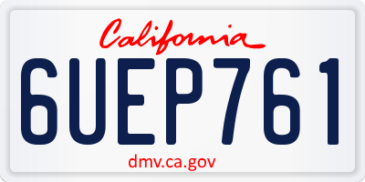 CA license plate 6UEP761