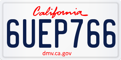 CA license plate 6UEP766