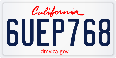 CA license plate 6UEP768