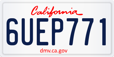 CA license plate 6UEP771