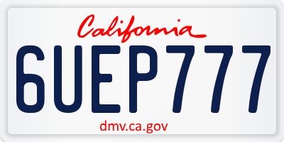 CA license plate 6UEP777