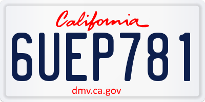 CA license plate 6UEP781