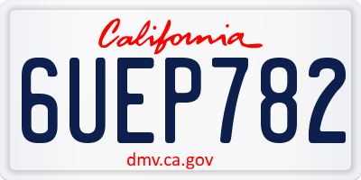 CA license plate 6UEP782