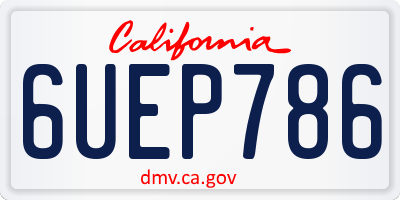 CA license plate 6UEP786