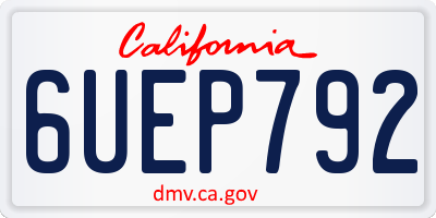 CA license plate 6UEP792