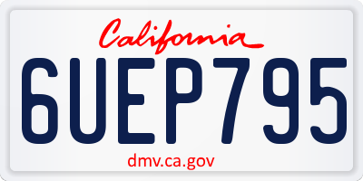 CA license plate 6UEP795