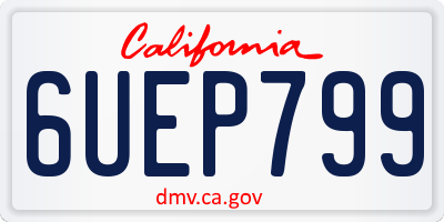 CA license plate 6UEP799