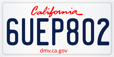 CA license plate 6UEP802