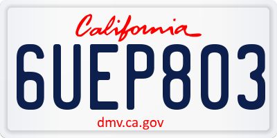 CA license plate 6UEP803