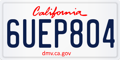 CA license plate 6UEP804