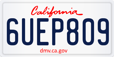 CA license plate 6UEP809