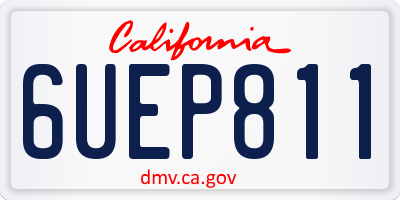 CA license plate 6UEP811