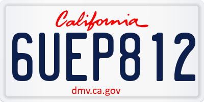 CA license plate 6UEP812