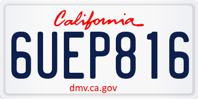 CA license plate 6UEP816
