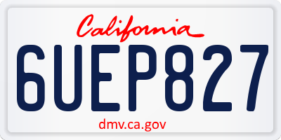 CA license plate 6UEP827