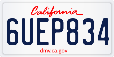 CA license plate 6UEP834