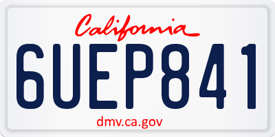 CA license plate 6UEP841