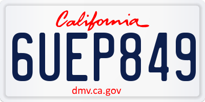 CA license plate 6UEP849