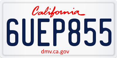 CA license plate 6UEP855