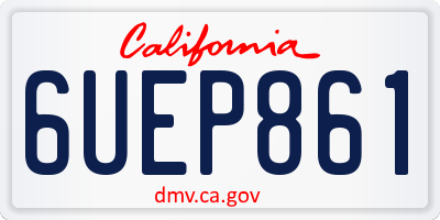 CA license plate 6UEP861