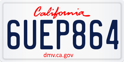 CA license plate 6UEP864