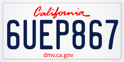 CA license plate 6UEP867