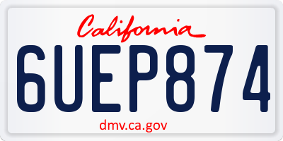 CA license plate 6UEP874