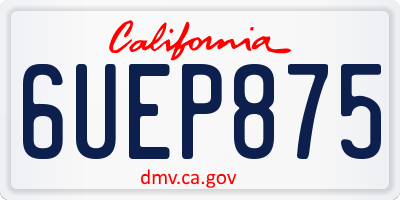 CA license plate 6UEP875
