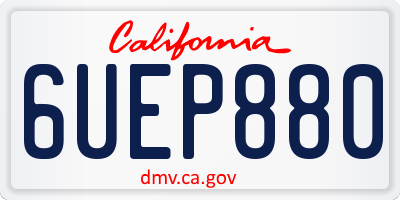 CA license plate 6UEP880