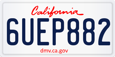 CA license plate 6UEP882