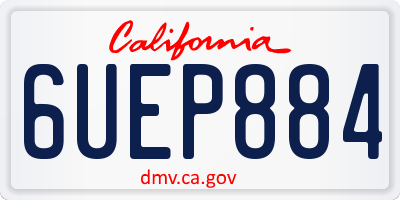 CA license plate 6UEP884