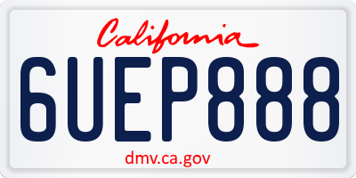 CA license plate 6UEP888