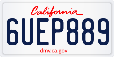 CA license plate 6UEP889