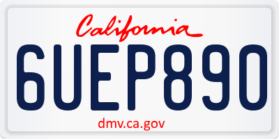 CA license plate 6UEP890