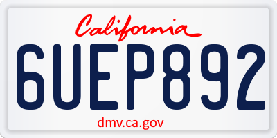 CA license plate 6UEP892