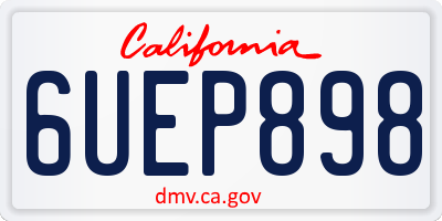 CA license plate 6UEP898
