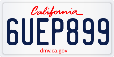 CA license plate 6UEP899