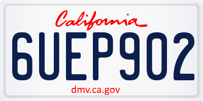 CA license plate 6UEP902