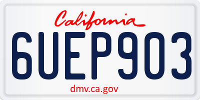 CA license plate 6UEP903