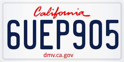 CA license plate 6UEP905