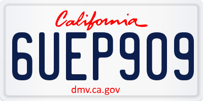 CA license plate 6UEP909