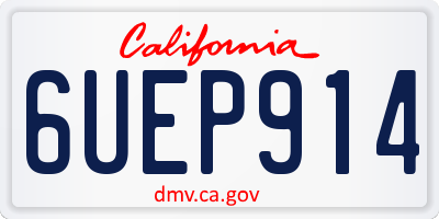 CA license plate 6UEP914