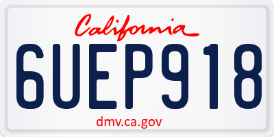 CA license plate 6UEP918