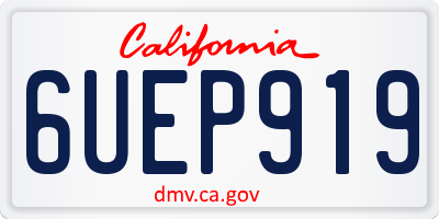 CA license plate 6UEP919