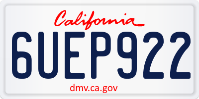 CA license plate 6UEP922